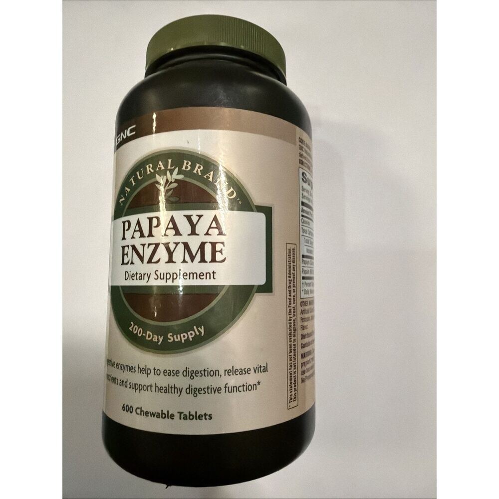 GNC Natural Brand Papaya Enzyme 600 Chewable Tablets(EXP:09/2026)
